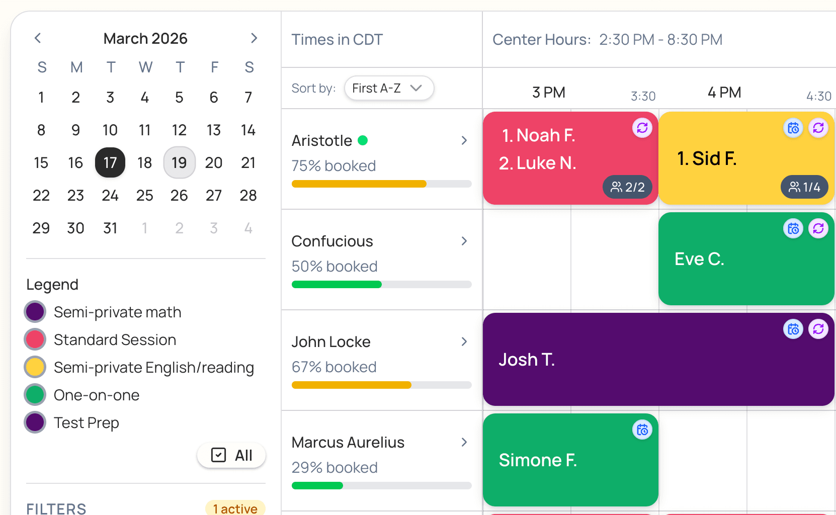 LogPose scheduling dashboard